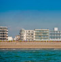 Blick vom Meer auf die Ferienwohnung Norderney